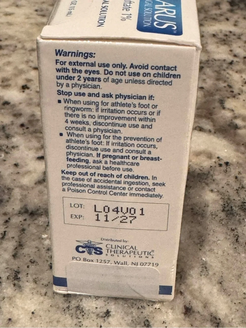 Tolnaftate 1% Antifungal Solution — White & Blue